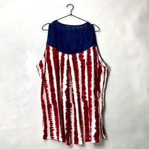 Red, White and Blue Swing Tank Top, Size 3x.